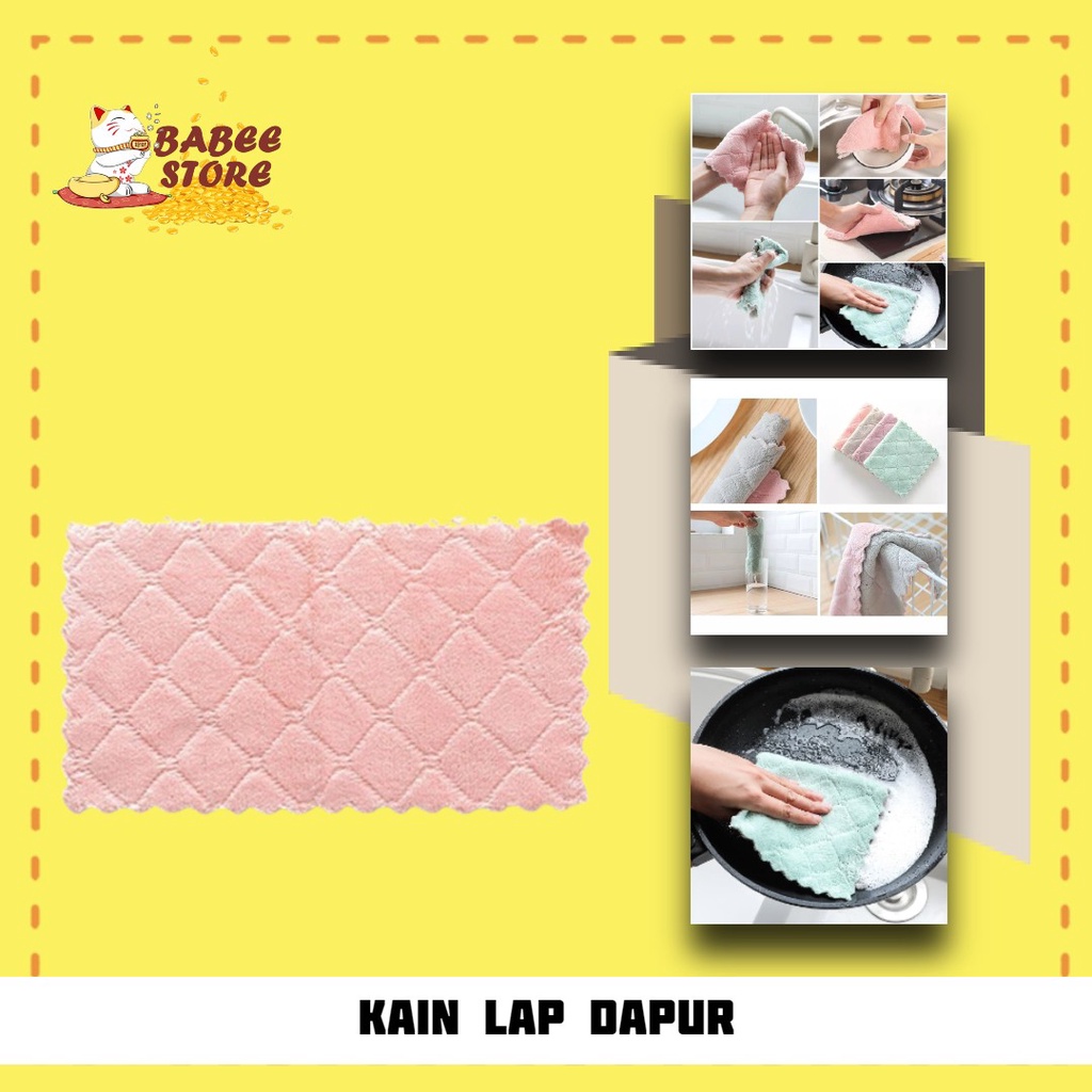 BABEE - KAIN LAP MICROFIBER / KAIN LAP DAPUR / KAIN LAP ANTI MINYAK / KAIN LAP LAP PIRING