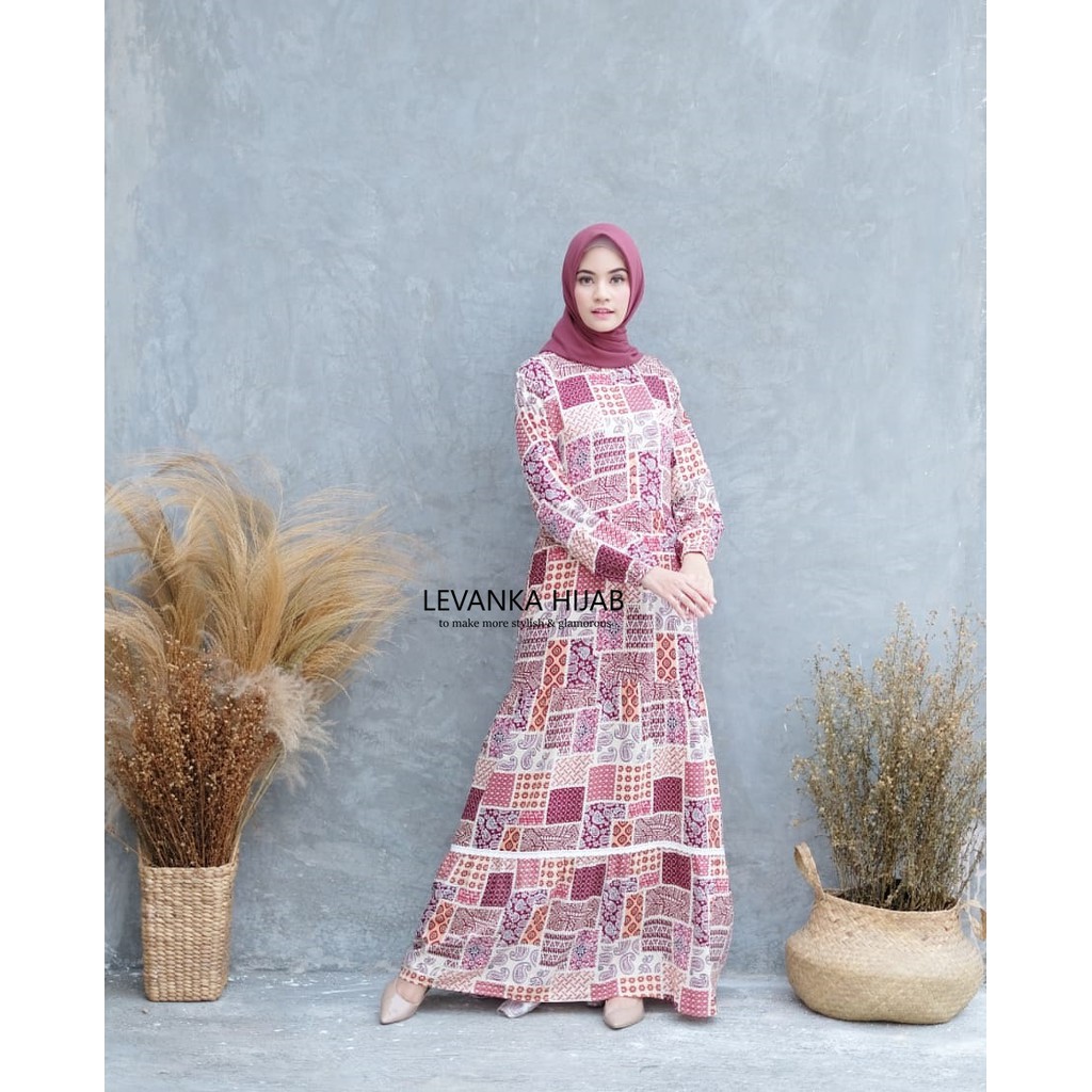 Gamis Katun Rayon Premium, Katun Rayon Motif Allsize