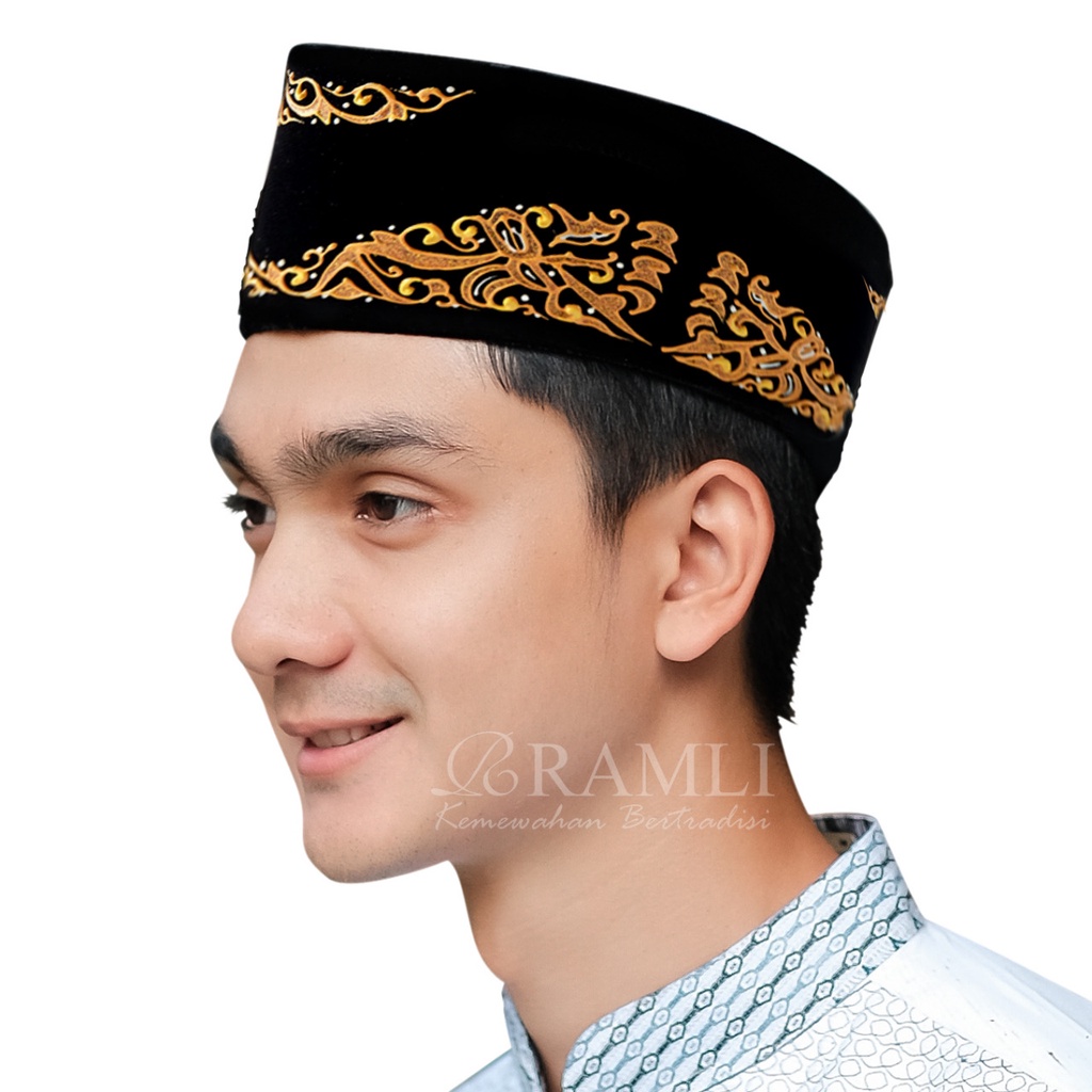 Songkok Hitam Motif Peci Lukis Motif Astana