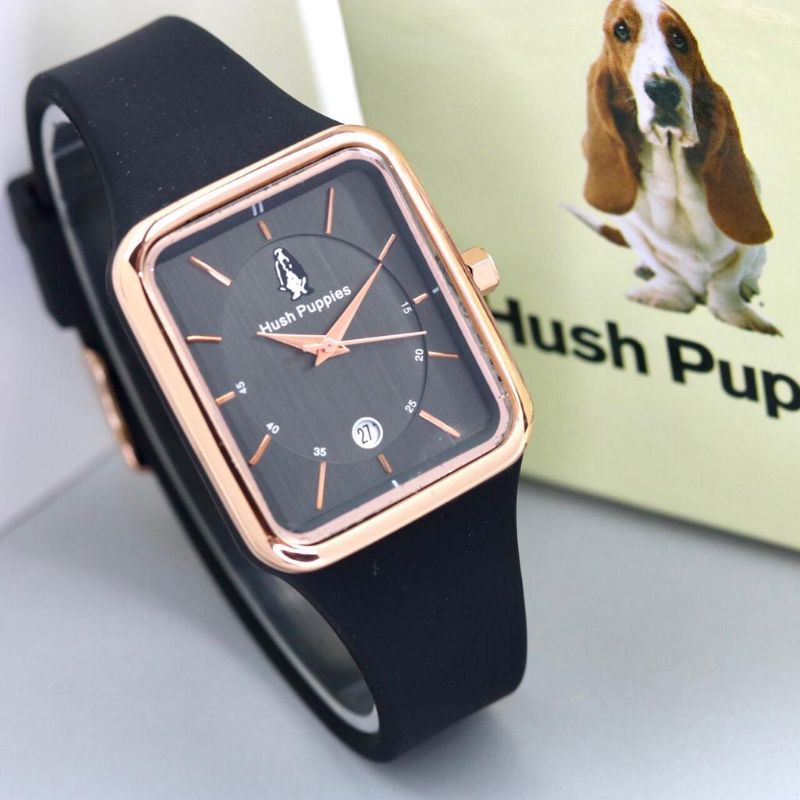 (PW)JAM TANGAN WANITA HUSH PUPPIES NEW COLLECTION FASHION WANITA TALI KARET RUBBER PREMIUM FREE BOX 