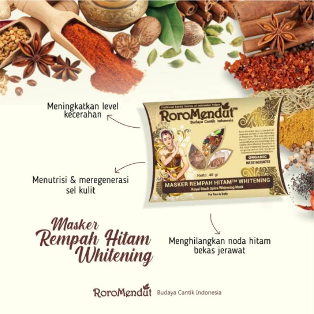 Roromendut Masker Rempah Hitam Shopee Indonesia
