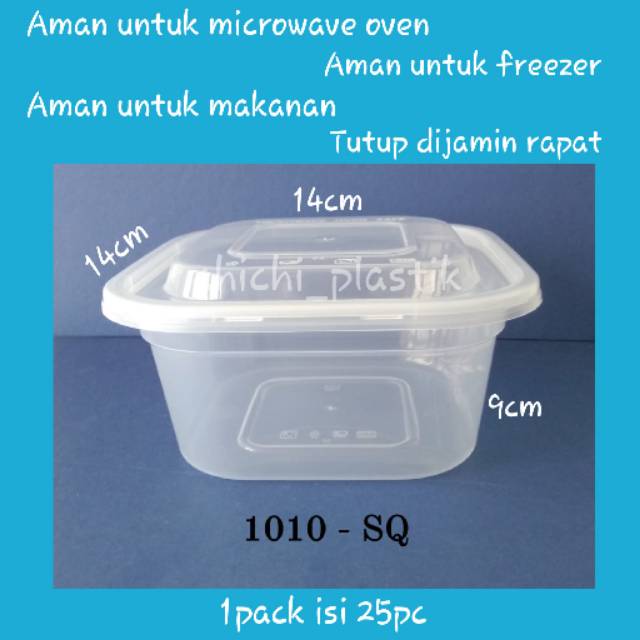 Thinwall food container 1010 kotak SQ/Cup salad/Tempat penyimpanan makanan/Dessert box/Cup puding