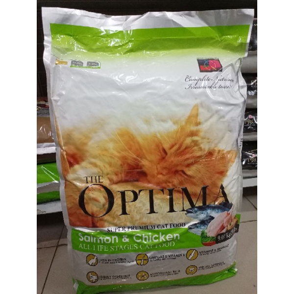 OPTIMA Super Premium Catfood 9KG - Chicken &amp; Salmon - Makanan Kucing Terbaik