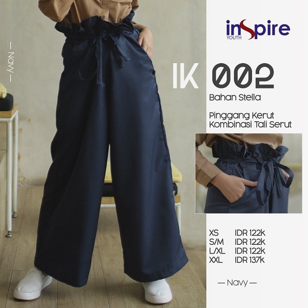 INSPIRE KULOT IK 02 BAHAN KATUN POLYESTER RAYON CELANA LONGGAR SYARI FASHION MUSLIM UNTUK REMAJA