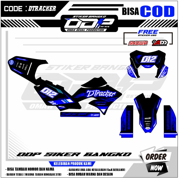 VARIASI aksesoris decal KAWASAKI DTRACKER full body dekal stiker striping KAWASAKI DTRACKER stiker m