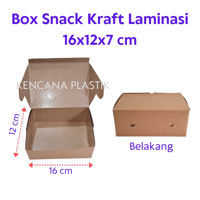 Jual Dus Snack Box Kraft Laminasi L Dus Kotak Kue Makanan L Box Snack