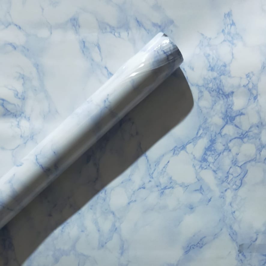 Wallpaper Dinding Motif Marmer Blue White 45Cm x 10M Wallpaper Sticker Dinding Motif Marmer Blue Whi
