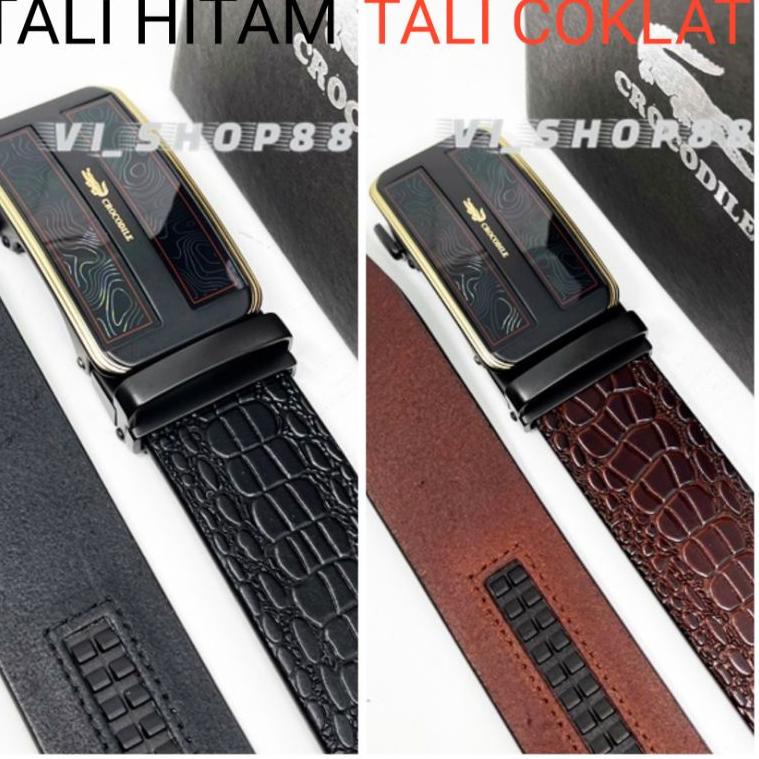 PBM.08Ap22ᴸ– IKAT PINGGANG KULIT ASLI TALI CORAK KULIT BUAYA GESPER KULIT SABUK IMPORT