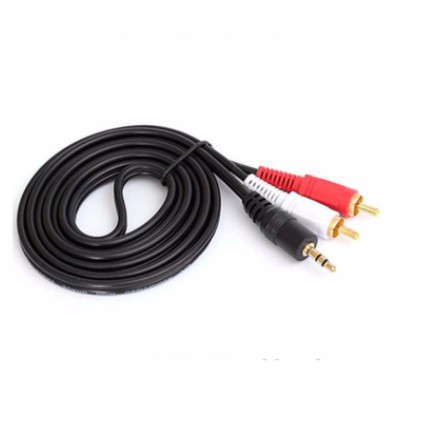 Cable jack aux 3.5mm To Rca 2 gold plated 5m standard - Kabel audio 3.5 to av video rca2 5 meter
