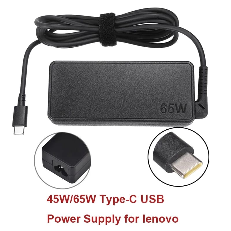 20V 3,25 A 65W USB Type-c AC Laptop Pengisi Daya Adaptor untuk Lenovo Thinkpad X1 Karbon Yoga X270 X280 T580 P51 P52s E480 E470 S2