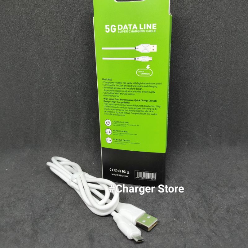 Kabel Data Oppo 2.4A Fast Charging Micro USB 5G Data Line Quick Charge