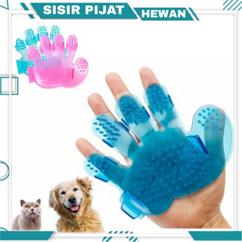 Sarung Tangan Sisir Pijat Grooming Hewan (Anjing, Kucing, kelinci)