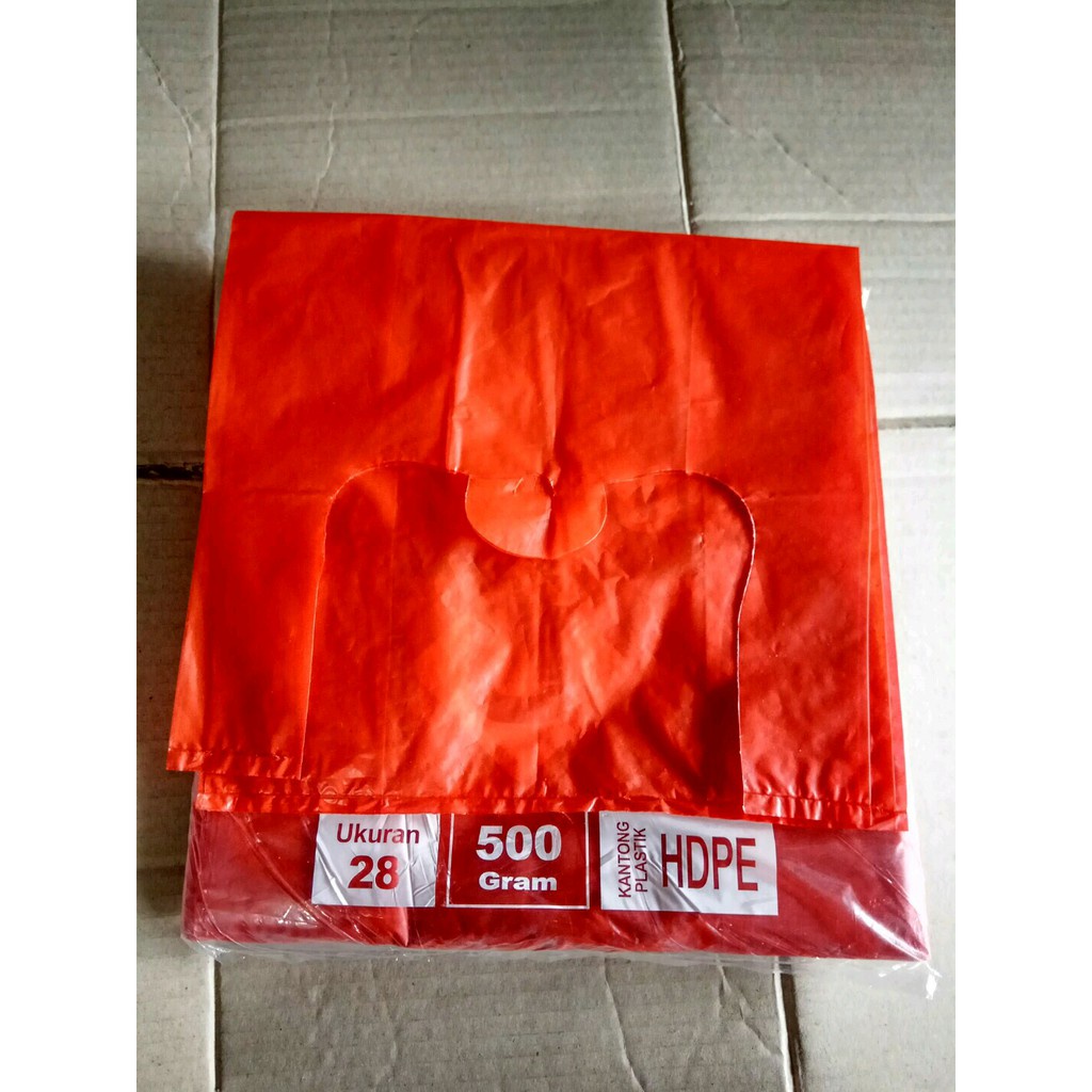 HD MERAH | Kantong Kresek Merah - Kantong Plastik Belanja Uk 17-24-28-35-40