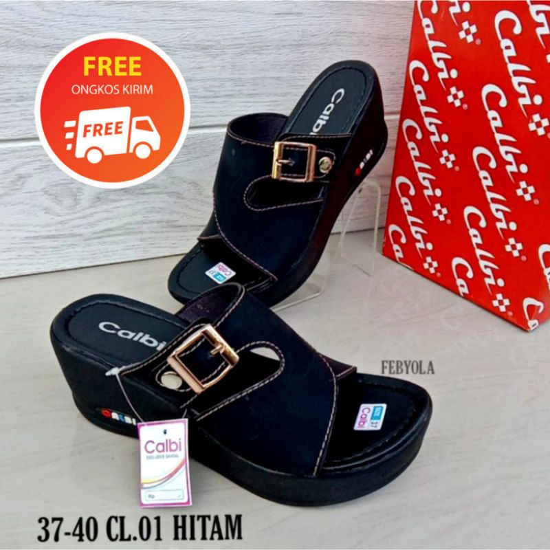 Sandal Wanita Calbi Model Terbaru/Sandal Pesta Kondangan/Sandal Wedges Wanita Remaja Trendi GRATIS ONGKIR