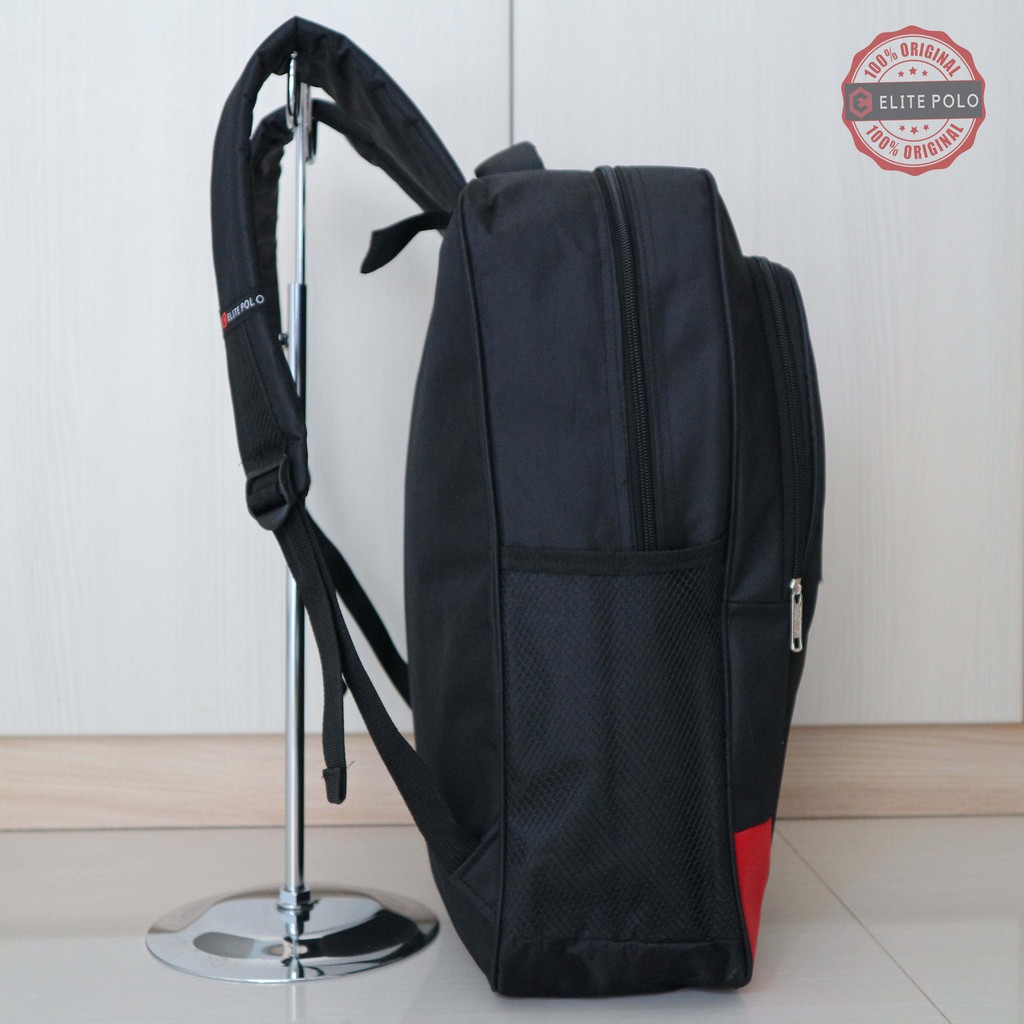 Tas Ransel Laptop Elite Polo Original Promo Bonus Rain Cover Ada Slot Laptop Murah Sekolah Kerja