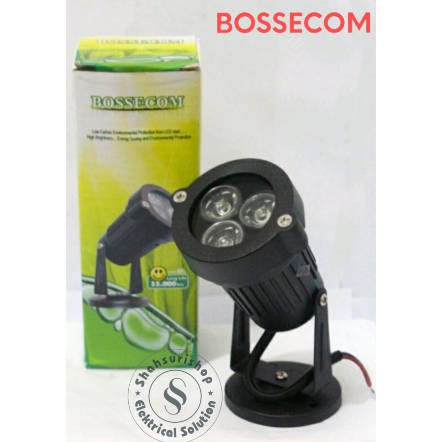 BOSSECOM LAMPU TAMAN PIRINGAN BE 041 A LAMPU SOROT MURAH 3 MATA 3 WATT