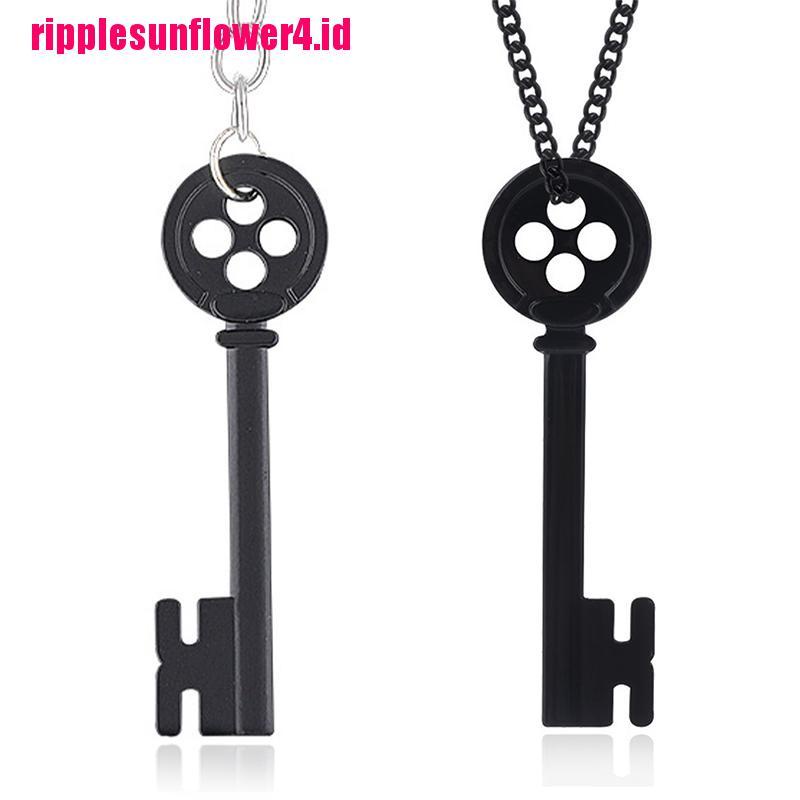 Kalung Desain Kunci Harta Karun Bahan Metal Warna Hitam Untuk Halloween