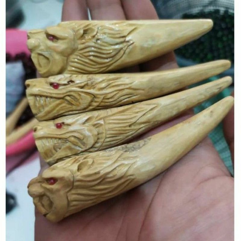 once akar bahar putih alami ukir singa