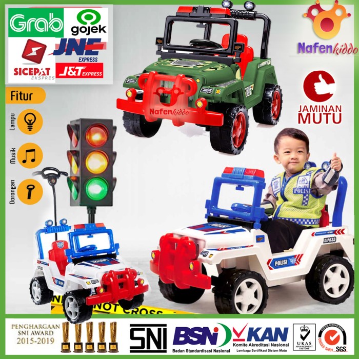 Mainan anak Mobil Mobilan Jeep Dorong Manual Mobilan Polisi Tentara