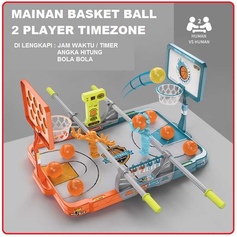 BATTLE GAME TERLARIS / MAINAN ANAK EDUKASI BASKET BALL BOARD GAME TIMEZONE SHOOT BOLA BASKET 2IN1 PL