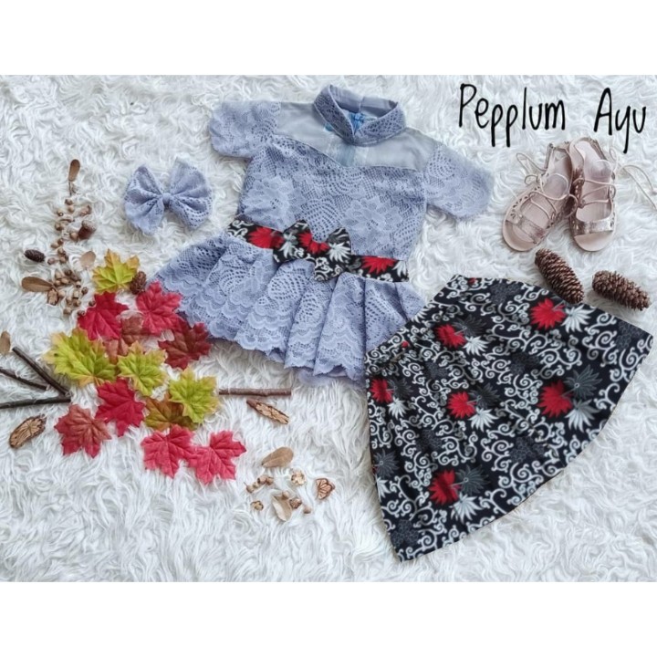 FWG - STELAN AYU TILE PREMIUM / SET KEBAYA ANAK CEWEK / SETELAN ANAK BATIK / PAKAIAN ANAK BATIK