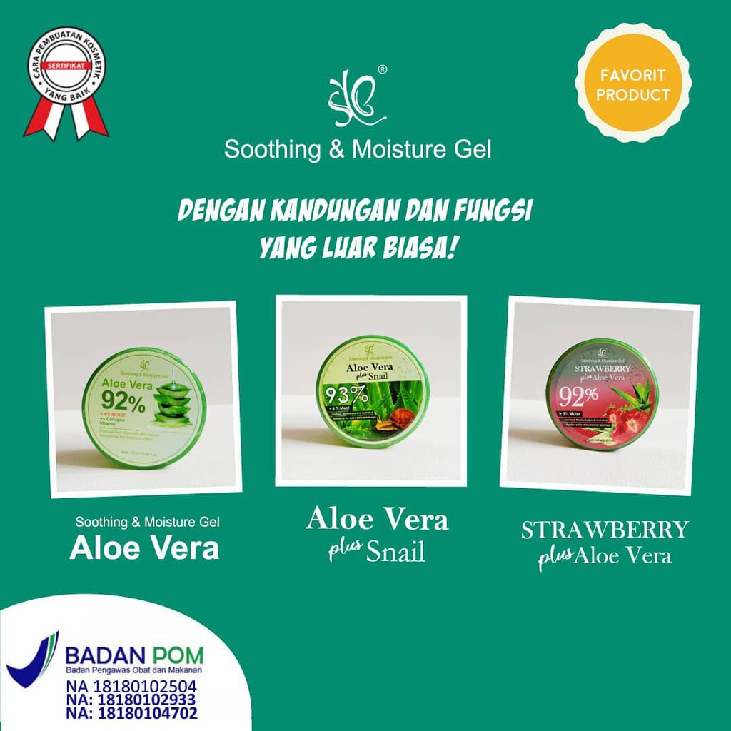 SYB ALOE VERA SOOTHING GEL/ ALOEVERA SOOTHING GEL SYB - BPOM