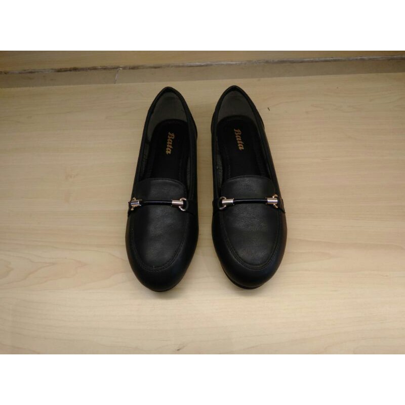 Sepatu Flat Wanita Bata Original Terbaru Bahan Sintetis FLat Shoes Warna Hitam