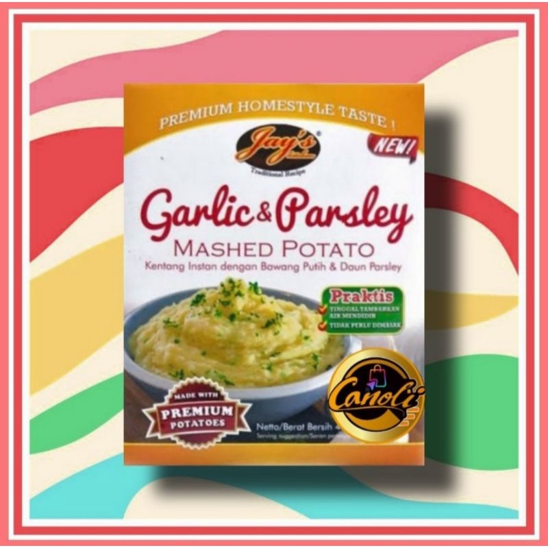 jays mashed potato garlic parsley 45gr / kentang serpih instant