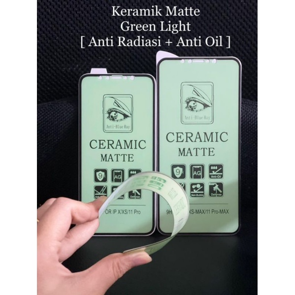 Matte Green Light Realme C1 C2 C3 C10 C11 C12 C15 C17 C20 C20A C21 C21Y C25 C25S C25Y C30 C31 C35 Tempered Glass Matte Green Full Layar