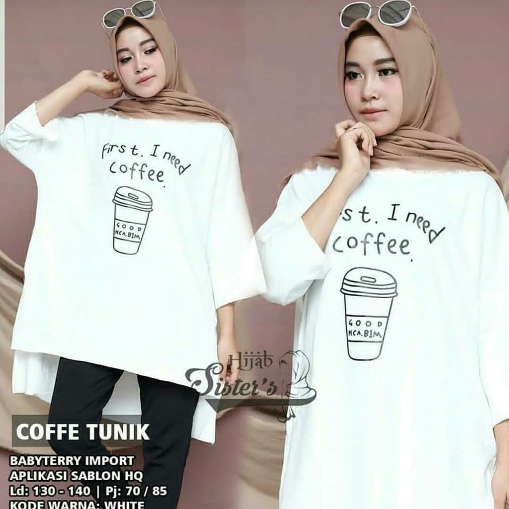 CUCI GUDANG I NEED COFFE TUNIK Babytary Baju Tunik Panjang Baju Atasan Wanita Busui Modern Terbaru  TUNIK 2022