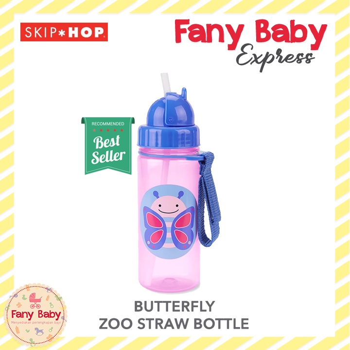 SKIP HOP ZOO STRAW BOTTLE PP 390ML