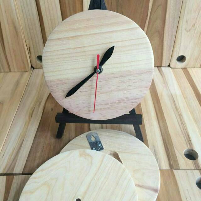 Hiasan Dinding 18cm / Jam Dinding 18cm / Souvenir Jam Kayu 18cm