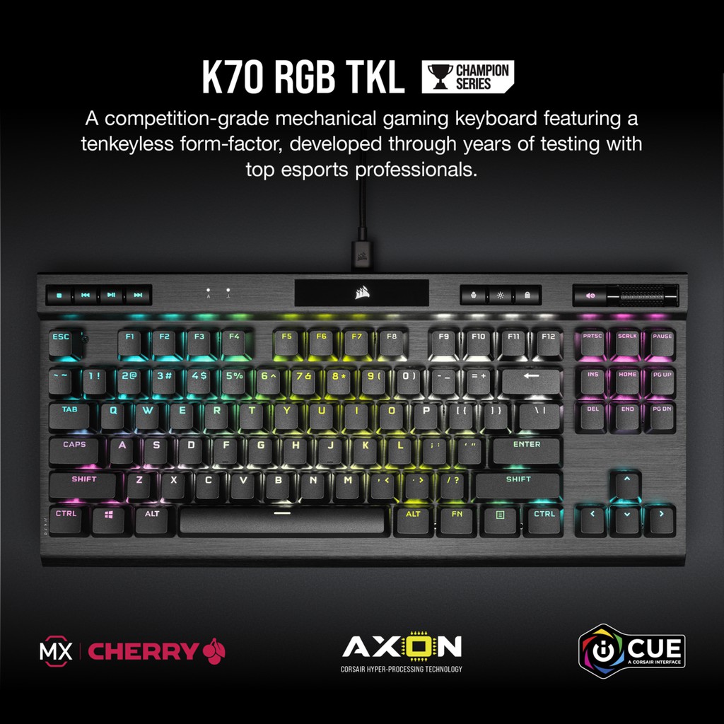 Corsair K70 Tkl Rgb Champion K 70 Tkl Rgb Mechanical Gaming Keyboard Shopee Indonesia