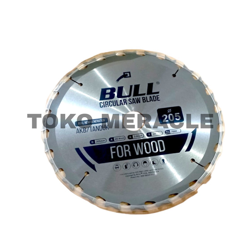[TANDUK] BULL Superthin Tanduk 8X40T 8X24T Pisau serkel / Mata Circular saw 205mm X 24T 205mm X 40T