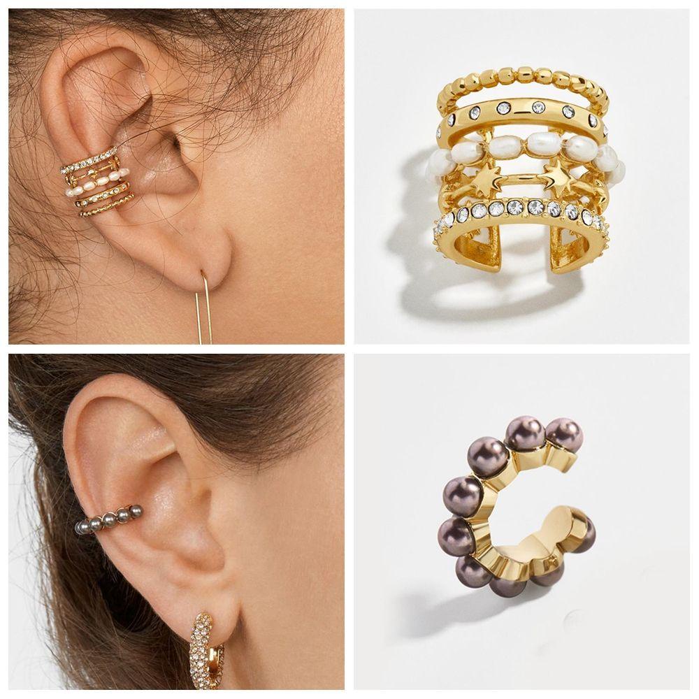 Lily CZ Cuff Earrings Fashion Hadiah Perhiasan Tanpa Tindik Zirkon Telinga Manset