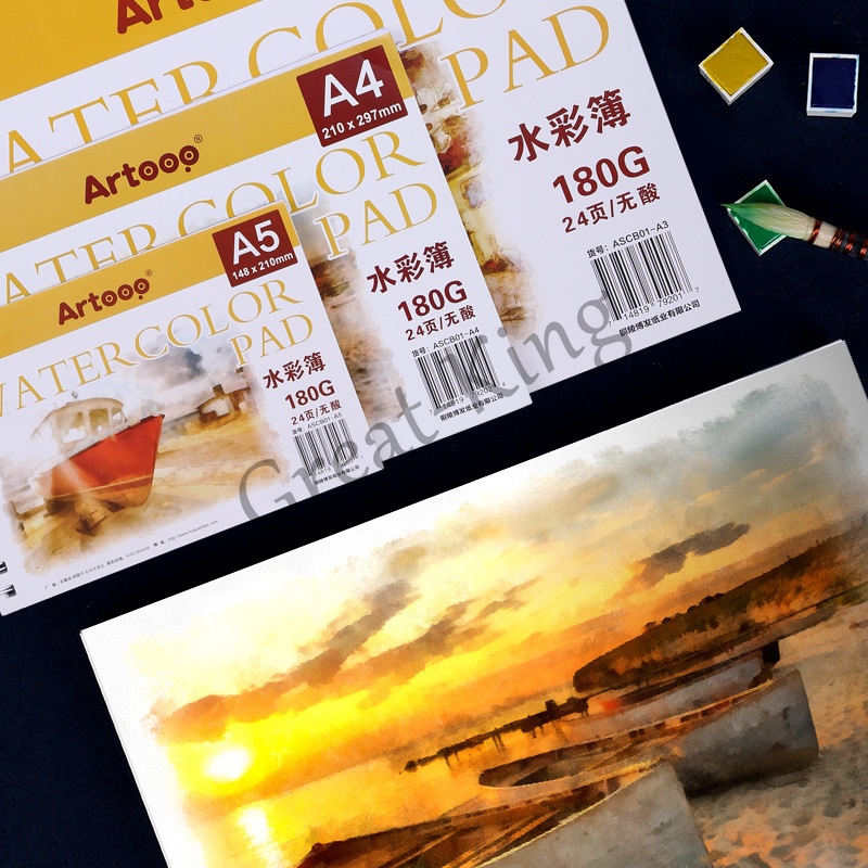 

Slayershop 24Sheets A3/A4/A5 180gsm Watercolor Paper Pad Painting Art Drawing Paper Pad Sketchbook