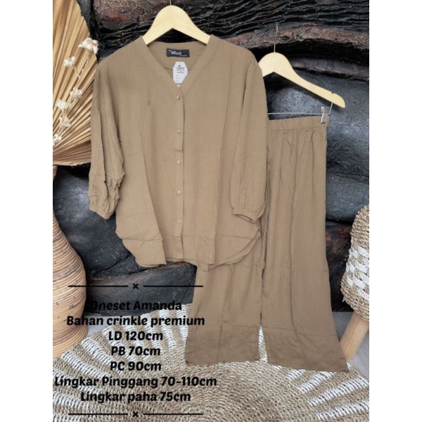 REVA ONE SET CRINKLE PREMIUM SETELAN PAJAMAS LD 110 CRINKLE RAYON PREMIUM