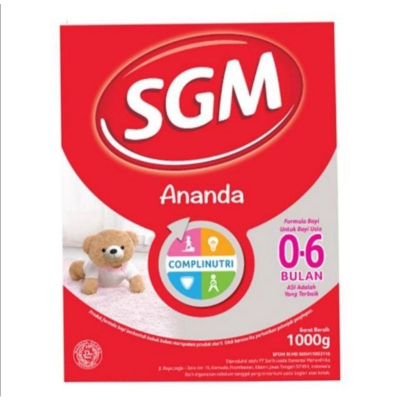 SGM Ananda Susu Formula 0-6bulan isi 1000gram