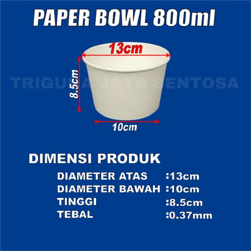 Paper Bowl Tebal 800ml Per Pack 25pcs Mangkuk Tahan Microwave Mangkok Kertas 800 ml Surabaya