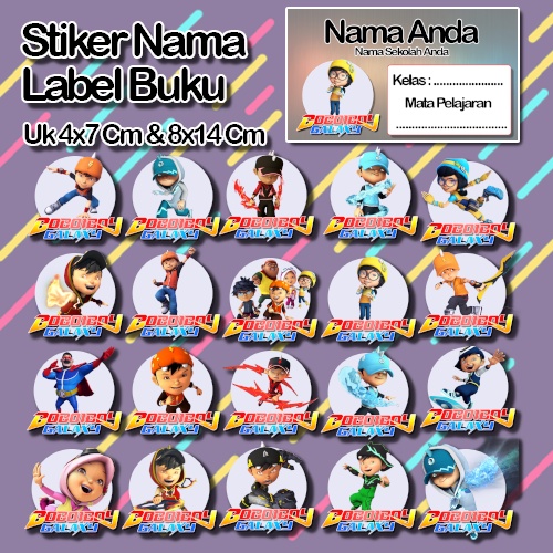 

Stiker Label Buku boboiboy boboi Kartun gopal ling yaya animasi anak peng Karakter Lucu Custom Lebel Nama cromo murah 20 Varian berbeda Sticker Pelajaran Mapel buku anak sekolah No 5