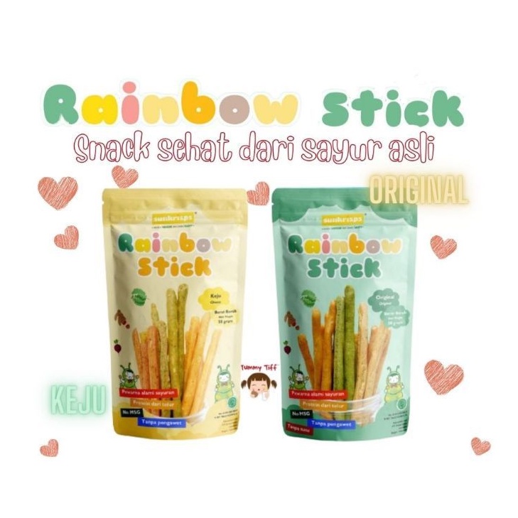 Sunkrisps Rainbow stick 50g / sunkrip stick / snack anak / puding / soes bayi snack bayi / camilan sunskrisps Snack MPASI Snack Bayi Snack Anak Cemilan Bayi Cemilan Anak NO MSG NO PENGAWET NO SUSU SNACK SEHAT kOKOBI Mie