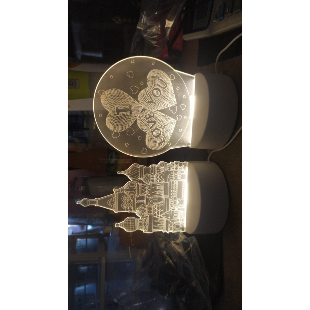 Lampu Tidur Akrilik LED / Akrilik LED / Lampu Tidur Hias