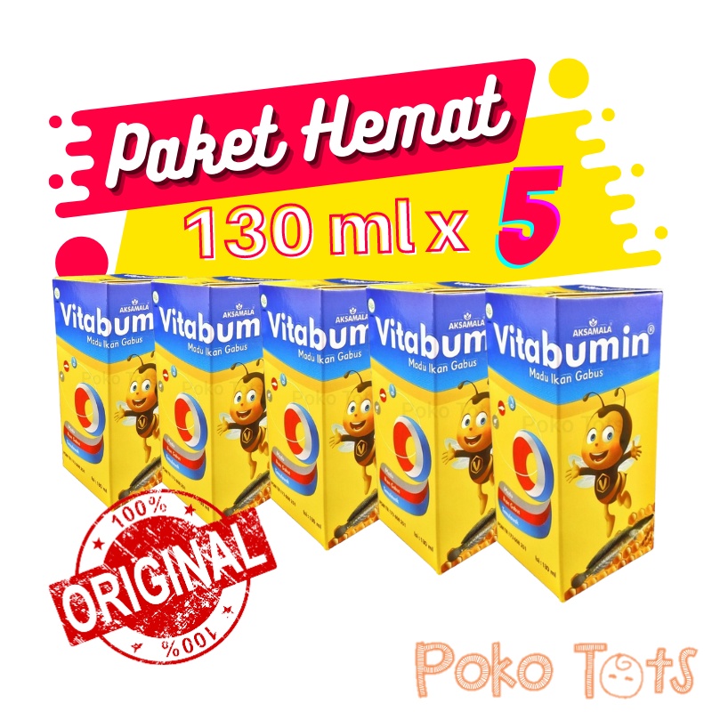 PAKET HEMAT 5 Botol Vitabumin Madu 130ml Nutrisi Tumbuh Kembang dan Penambah Nafsu Makan Anak