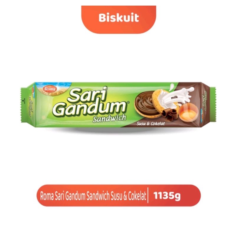 

Roma Sari Gandum Coklat 115gr