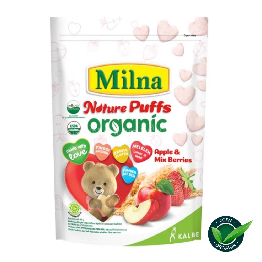 

Milna Nature Puffs Organic Apple Mix Berries / Snack Milna Organik