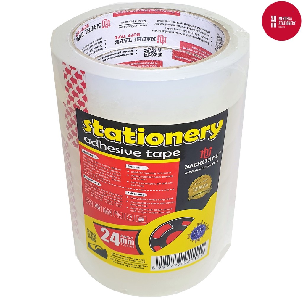 

Isolasi//Tape/Solatip/Selotip Nachi 1" Inch(24 mm) x 72 yard Slop