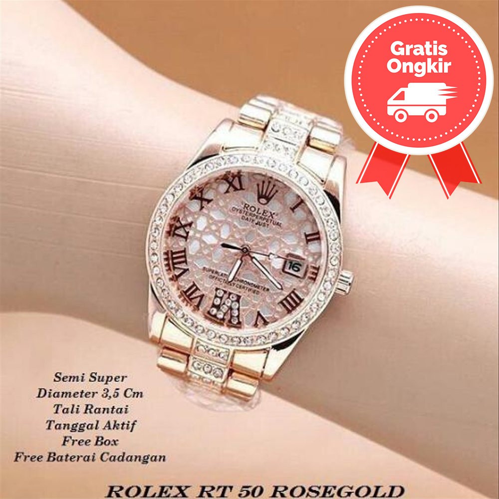 Jam Tangan Wanita Rolex Lady Gaga Premium - Design Original Baru - Jam Tangan Wanita Model Terbaru