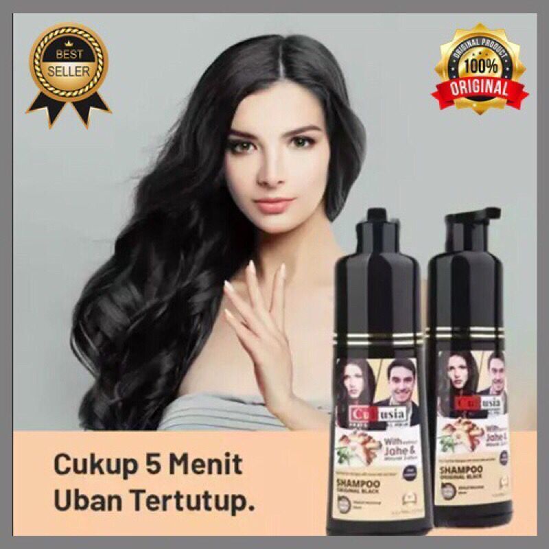 Cultusia Coloring Shampoo Original Black WithEkstrak Jahe &amp; Minyak Zaitun 160ml