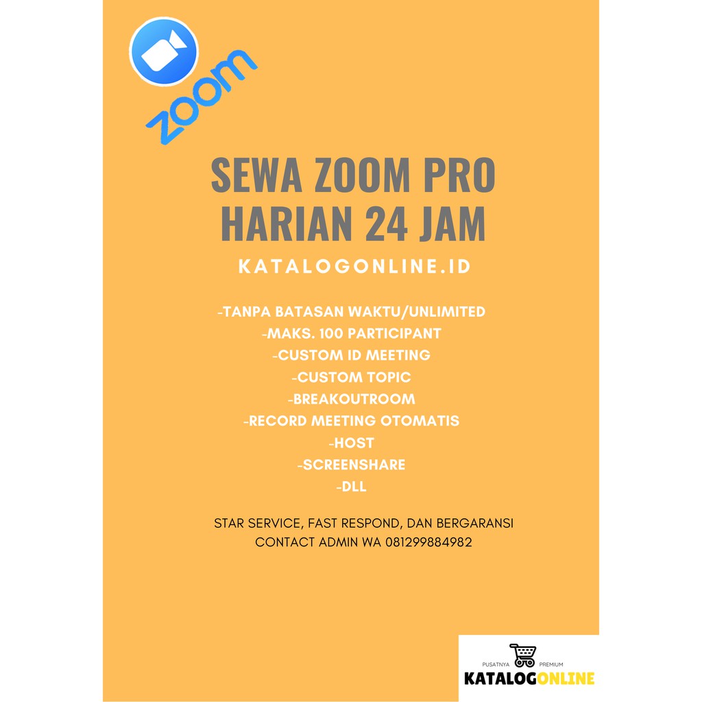 Sewa Zoom Meeting Pro Unlimited Harian 24 Jam Baca Deskripsi Indonesia
