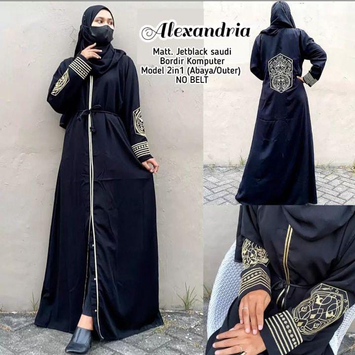Terbaru Baju Abaya Gamis Hitam Turkey Abaya Bordir Bahan JetBlack Lembut Kwalitas Boutique Arab 2022
